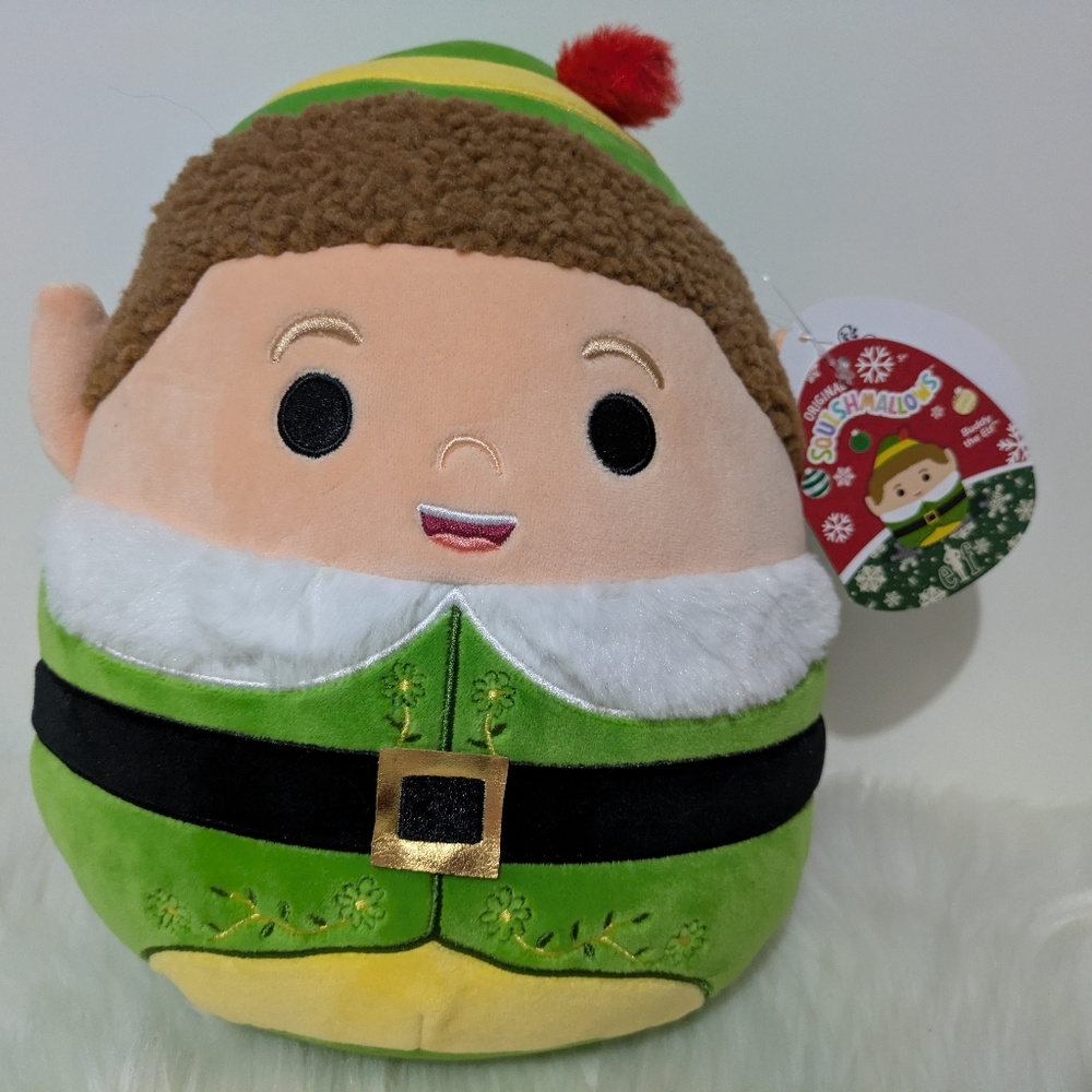 Squishmallows Buddy The Elf 10" Textured Hair & Fluffy Collar Plush Toy New